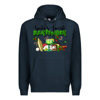 Navy Santa's Favorite Bartender Premium Hoodie - LillyAllenDesigns