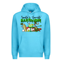 Ocean Blue Santa's Favorite Bartender Premium Hoodie - LillyAllenDesigns