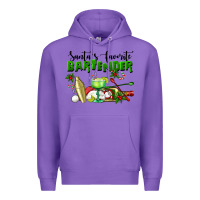 Purple Santa's Favorite Bartender Premium Hoodie - LillyAllenDesigns