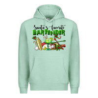 Seafoam Santa's Favorite Bartender Premium Hoodie - LillyAllenDesigns