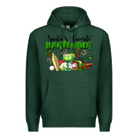 Sports Green Santa's Favorite Bartender Premium Hoodie - LillyAllenDesigns