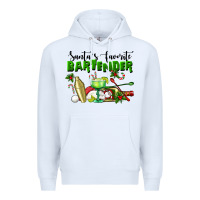 White Santa's Favorite Bartender Premium Hoodie - LillyAllenDesigns