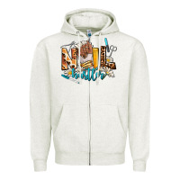 Oatmeal Heather nail hustler Zipper Hoodie - AdoDesignShop
