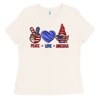 Bone Peace love America with gnome 4th of july Ladies Tee - HowdyJamesFarm