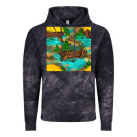 Cloud Black Lake Boat Rudder And Sunflowers Seamless Pattern Vintage Hoodie - BundleAndBundleShop