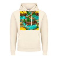 Vintage Artic Lake Boat Rudder And Sunflowers Seamless Pattern Vintage Hoodie - BundleAndBundleShop