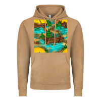 Vintage Camel Lake Boat Rudder And Sunflowers Seamless Pattern Vintage Hoodie - BundleAndBundleShop