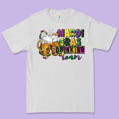 Mardi Gras Drinking Team 12 Inches 300 Dpi Premium Tee Designed By Cowgirlartshop
