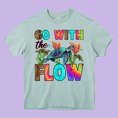 Go With The Flow Heavy Core Tee Designed By Ranaportraitstore