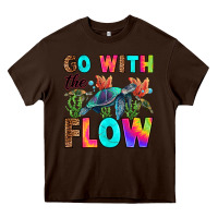 Chocolate Brown go with the flow Heavy Core Tee - RanaPortraitStore
