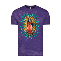 Cloud Purple Our Lady Of Guadalupe Gemstone Sunflowers Vintage Tee - FaDigitalArtStudio