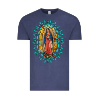 Vintage Denim Our Lady Of Guadalupe Gemstone Sunflowers Vintage Tee - FaDigitalArtStudio
