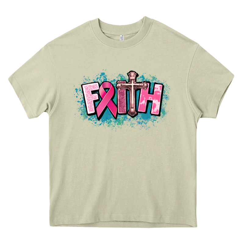 Cancer Faith Cross Heavy Core Tee by HowdyJamesFarm | Teevron
