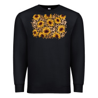 Black sunflower leopard background Premium Sweatshirt - AdoDesignShop