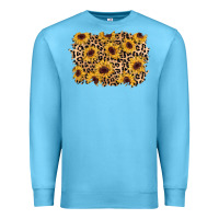 Ocean Blue sunflower leopard background Premium Sweatshirt - AdoDesignShop