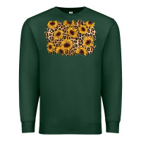 Sports Green sunflower leopard background Premium Sweatshirt - AdoDesignShop