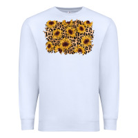 White sunflower leopard background Premium Sweatshirt - AdoDesignShop