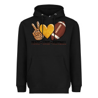 Black peace love football Heavyweight Hoodie - AdoDesignShop