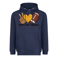 Navy peace love football Heavyweight Hoodie - AdoDesignShop