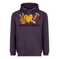 Plum peace love football Heavyweight Hoodie - AdoDesignShop