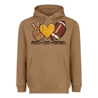 Toasted Coconut peace love football Heavyweight Hoodie - AdoDesignShop