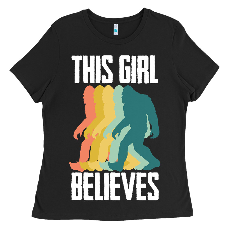 Bigfoot T  Shirt Bigfoot   This Girl Believes T  Shirt Ladies Tee by DesigneFamous | Teevron