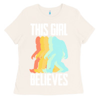 Bone bigfoot t  shirt bigfoot   this girl believes t  shirt Ladies Tee - DesigneFamous