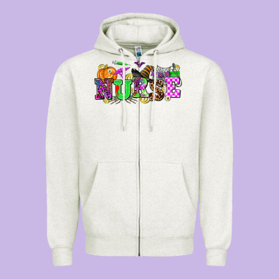 Halloween Nurse Zipper Hoodie Designed By Adodesignshop