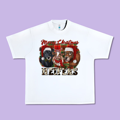 Merry Christmas Heifers Urban Heavy Tee Designed By Ranaportraitstore