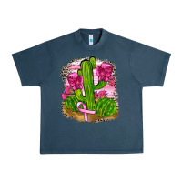 Midnight Navy breast cancer cactus Urban Heavy Tee - FaDigitalArtStudio