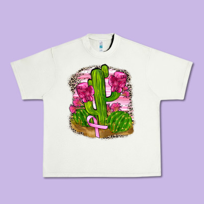 Breast Cancer Cactus Urban Heavy Tee Designed By Fadigitalartstudio