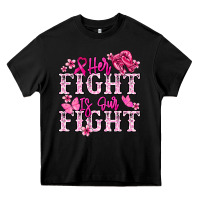 Black Her fight is our fight Cancer Awareness Heavy Core Tee - HowdyJamesFarm