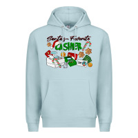 Blue Mist Santa's Favorite Cashier Premium Hoodie - LillyAllenDesigns