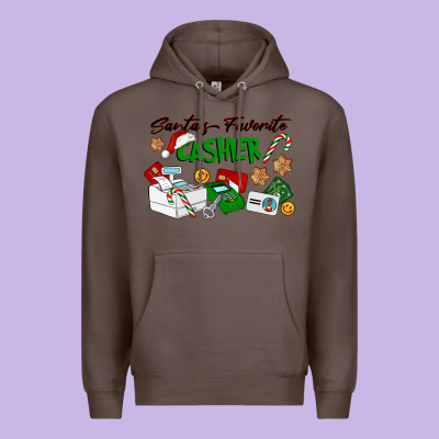 Santa's Favorite Cashier Premium Hoodie Designed By Lillyallendesigns