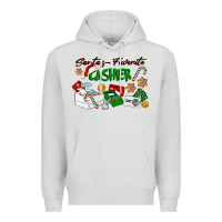 Dove Grey Santa's Favorite Cashier Premium Hoodie - LillyAllenDesigns