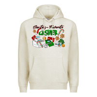 Oatmeal Heather Santa's Favorite Cashier Premium Hoodie - LillyAllenDesigns
