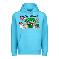Ocean Blue Santa's Favorite Cashier Premium Hoodie - LillyAllenDesigns