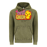 Vintage Olive one cute chick Vintage Hoodie - FaDigitalArtStudio