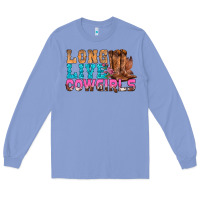 Colony Blue Western Long Live Cowgirls With Roses Long Sleeve Tee - BundleAndBundleShop