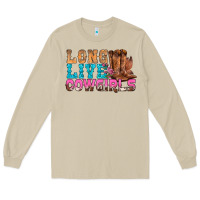 Mushroom Western Long Live Cowgirls With Roses Long Sleeve Tee - BundleAndBundleShop