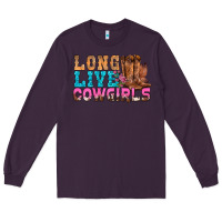 Plum Western Long Live Cowgirls With Roses Long Sleeve Tee - BundleAndBundleShop