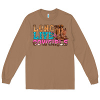 Toasted Coconut Western Long Live Cowgirls With Roses Long Sleeve Tee - BundleAndBundleShop
