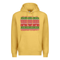 Antique Gold knitted christmas reindeer pine tree background Premium Hoodie - Jasminsmagicworld