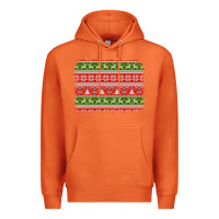 Carrot knitted christmas reindeer pine tree background Premium Hoodie - Jasminsmagicworld