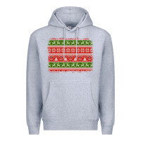 Heather Grey knitted christmas reindeer pine tree background Premium Hoodie - Jasminsmagicworld