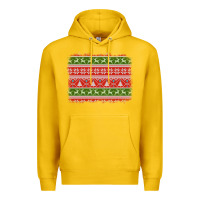 Lemon knitted christmas reindeer pine tree background Premium Hoodie - Jasminsmagicworld