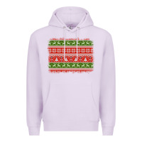 Lilac knitted christmas reindeer pine tree background Premium Hoodie - Jasminsmagicworld