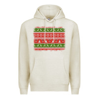 Oatmeal Heather knitted christmas reindeer pine tree background Premium Hoodie - Jasminsmagicworld