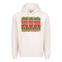 Pale Pink knitted christmas reindeer pine tree background Premium Hoodie - Jasminsmagicworld
