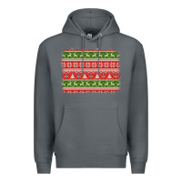 Rock knitted christmas reindeer pine tree background Premium Hoodie - Jasminsmagicworld